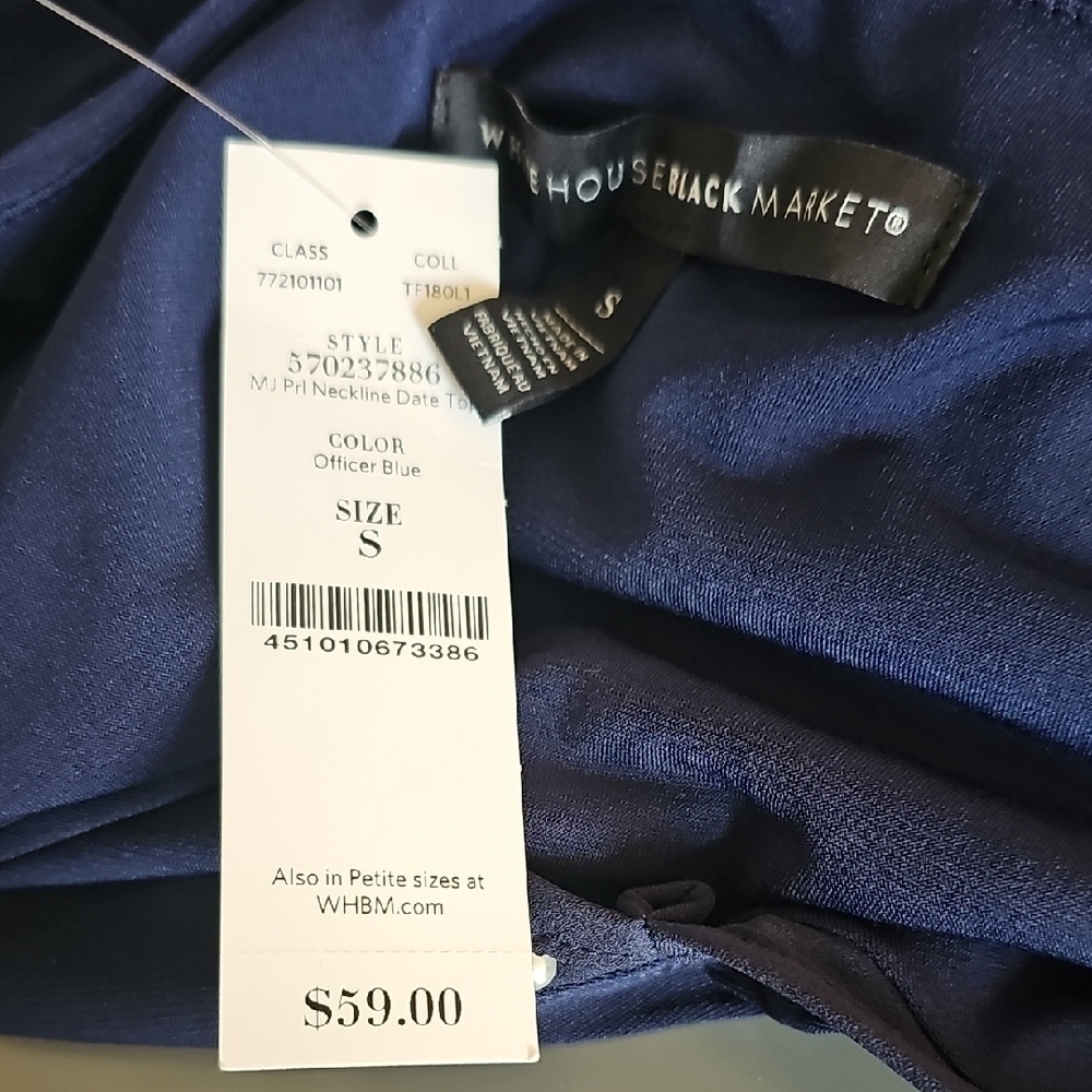 WHBM Navy Blue Women's Top - Picture 5 of 6